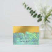 ホログラフィックオパール&金ゴールドメイクアップアーティスト美しいサロン 名刺 (スタンド正面)