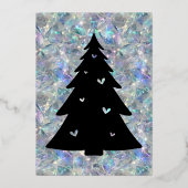 ホログラフィックオプアルストーンの背景の休日 箔シーズンカード (裏面)