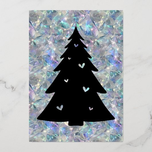 ホログラフィックオプアルストーンの背景の休日 箔シーズンカード (裏面)