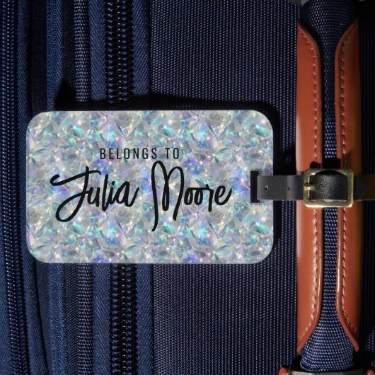 ホログラフィックオプアルストーンの背景名 ラゲッジタグ (正面インサイチュ4)