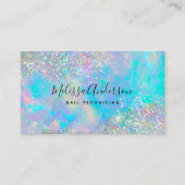 ホログラフィックオプアルストーングリッター爪、 ネイル技術 名刺 (正面)
