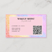ホログラフィックカラフルネオンQRコードメイクアップアーティスト 名刺 (裏面)