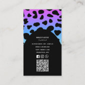 ホログラフィックカラフルネオンQRコード写真 名刺 (裏面)