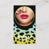 ホログラフィックカラフルネオンQRコード写真 名刺 (正面)