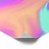 ホログラフィックカラフル箔鮮やか抽象芸術 ポスター (角)