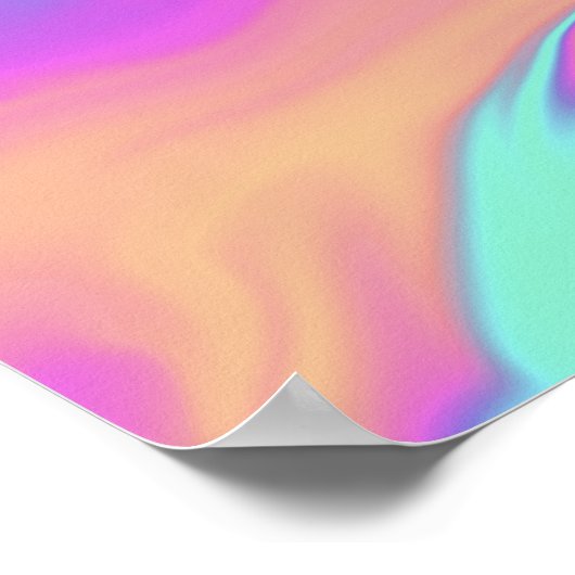 ホログラフィックカラフル箔鮮やか抽象芸術 ポスター (角)