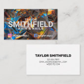 ホログラフィックカラフル結晶モダントレンディー 名刺 (正面/裏面)