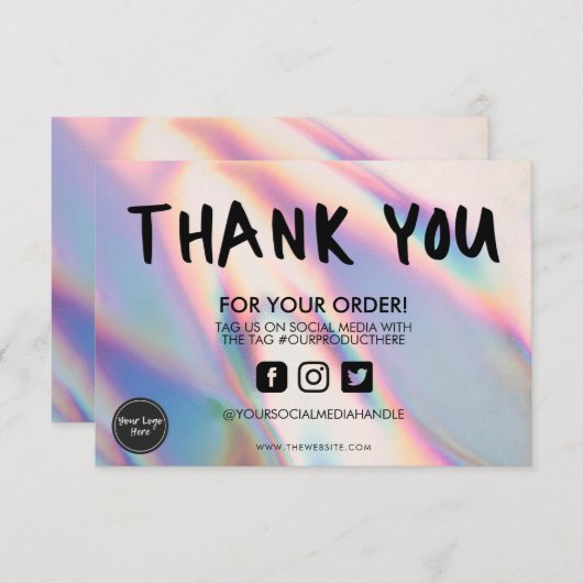 ホログラフィックカラーシフトありがとうメディア挿入 (正面/裏面)