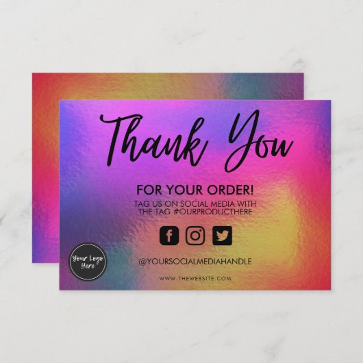 ホログラフィックカラーシフトありがとうメディア挿入 (正面/裏面)