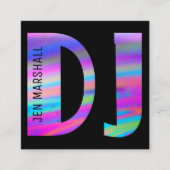 ホログラフィックカラーフェイクのDJスクリプト スクエア名刺 (正面)