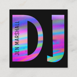 ホログラフィックカラーフェイクのDJスクリプト スクエア名刺