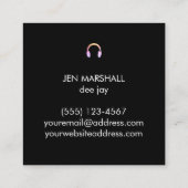 ホログラフィックカラーフェイクのDJスクリプト スクエア名刺 (裏面)