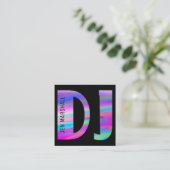 ホログラフィックカラーフェイクのDJスクリプト スクエア名刺 (スタンド正面)