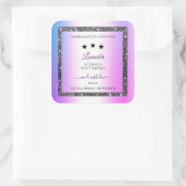 ホログラフィックカラー銀グリッター製品ラベル スクエアシール (バッグ)