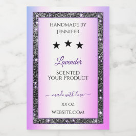 ホログラフィックカラー銀グリッター製品ラベル フードラベル