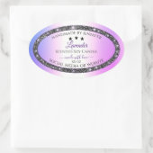 ホログラフィックカラー銀グリッター製品ラベル 楕円形シール (バッグ)