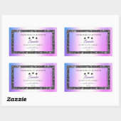 ホログラフィックカラー銀グリッター製品ラベル 長方形シール (シート)