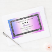 ホログラフィックカラー銀グリッター製品ラベル 長方形シール (封筒)