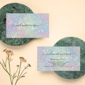 ホログラフィックガラスグリッターエレガントスパークル美しい 名刺