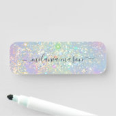 ホログラフィックガラスグリッターエレガントスパークル美しいB 名札 (インサイチュ)