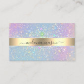 ホログラフィックガラスグリッターエレガント金ゴールド美しい 名刺 (正面)