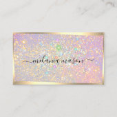 ホログラフィックガラスグリッターキラキラ金ゴールド美しい 名刺 (正面)