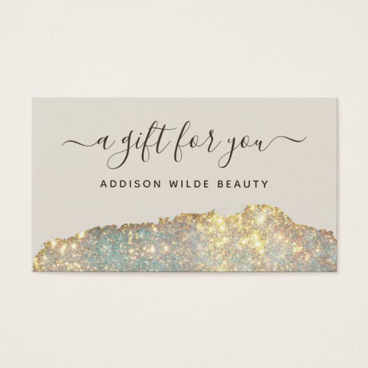 ホログラフィックガラスグリッターサロンギフトカード (正面)