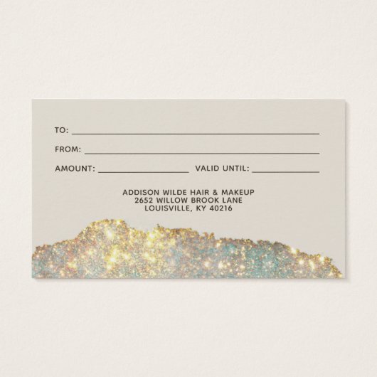 ホログラフィックガラスグリッターサロンギフトカード (裏面)