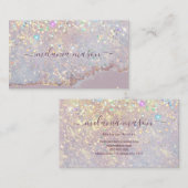 ホログラフィックガラスグリッターメイクアップアーティストパープルシック 名刺 (正面/裏面)