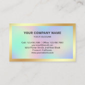 ホログラフィックガラス金ゴールド実在写真用不動産剤 名刺 (裏面)