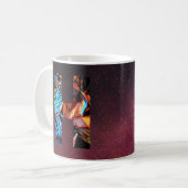 ホログラフィックギャラクシーイニシャル レターHモノグラム コーヒーマグカップ (正面左)