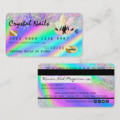 ホログラフィッククリスタルグリッター爪、 ネイル技術クレジットカード 名刺 (正面/裏面)