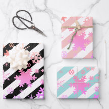 ホログラフィッククリスマススノーフレークパタストライプのーン