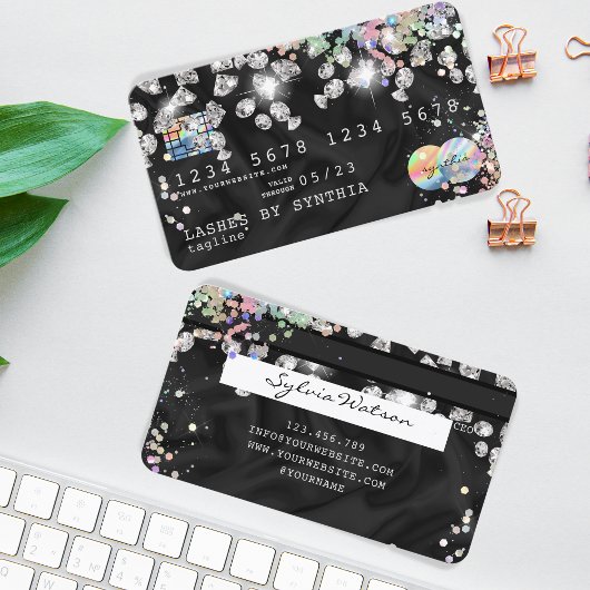 ホログラフィッククレジットカードスタイルのドリップダイヤモンド 名刺