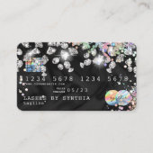 ホログラフィッククレジットカードスタイルのドリップダイヤモンド 名刺 (正面)