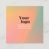 ホログラフィックグラジエント後を追インスタグラムはっきりした スクエア名刺 (正面)