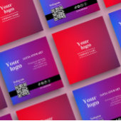 ホログラフィックグラディエントのソーシャルメディアのアイコンのインストール スクエア名刺