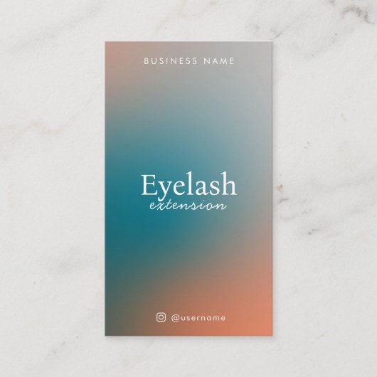 ホログラフィックグラディエントまつげ拡張クライアントマップ 名刺 (正面)