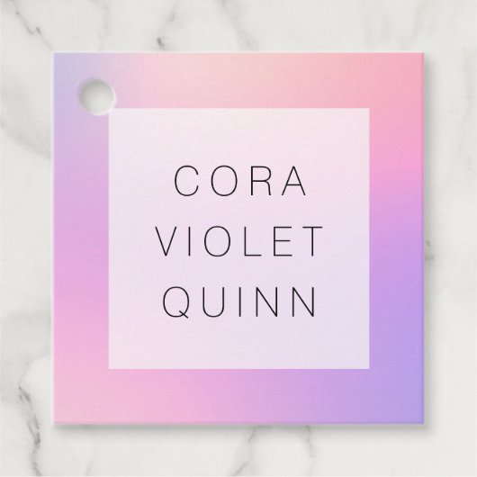 ホログラフィックグラデーションメッセージカード フェイバータグ (正面)