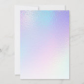 ホログラフィックグラデーション上の甘い16ピンクバルーン 招待状 (裏面)