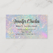 ホログラフィックグラムグリッターエレガントメイクアップアーティスト 名刺 (裏面)