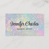 ホログラフィックグラムグリッターエレガントメイクアップアーティスト 名刺 (正面)