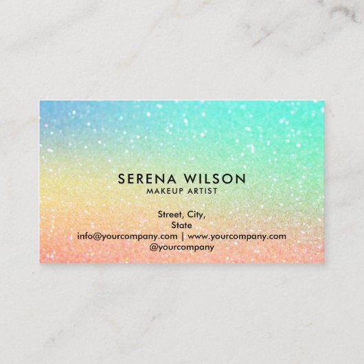 ホログラフィックグリタリングHoloフォイルのメイクアップ毛 名刺 (裏面)