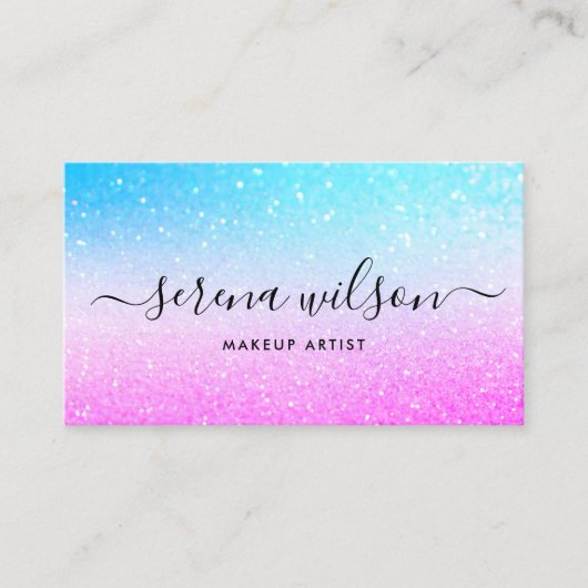 ホログラフィックグリタリングHoloフォイルのメイクアップ毛 名刺 (正面)