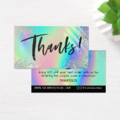 ホログラフィックグリッターありがとう割引インサートカード (デスク)