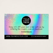 ホログラフィックグリッターありがとう割引インサートカード (裏面)