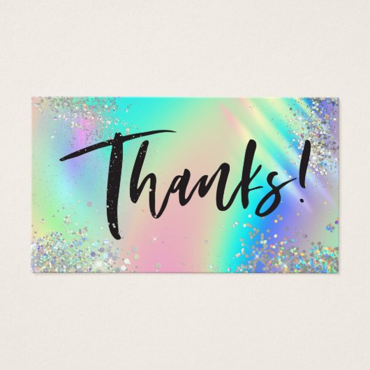 ホログラフィックグリッターありがとう割引インサートカード (正面)