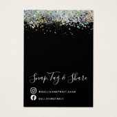 ホログラフィックグリッターイヤリングネックレスディスプレイカード (裏面)