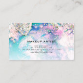 ホログラフィックグリッターウォーターカラーエレガントパステル 名刺 (裏面)