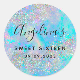 ホログラフィックグリッターオパールSweet sixteen ラウンドシール